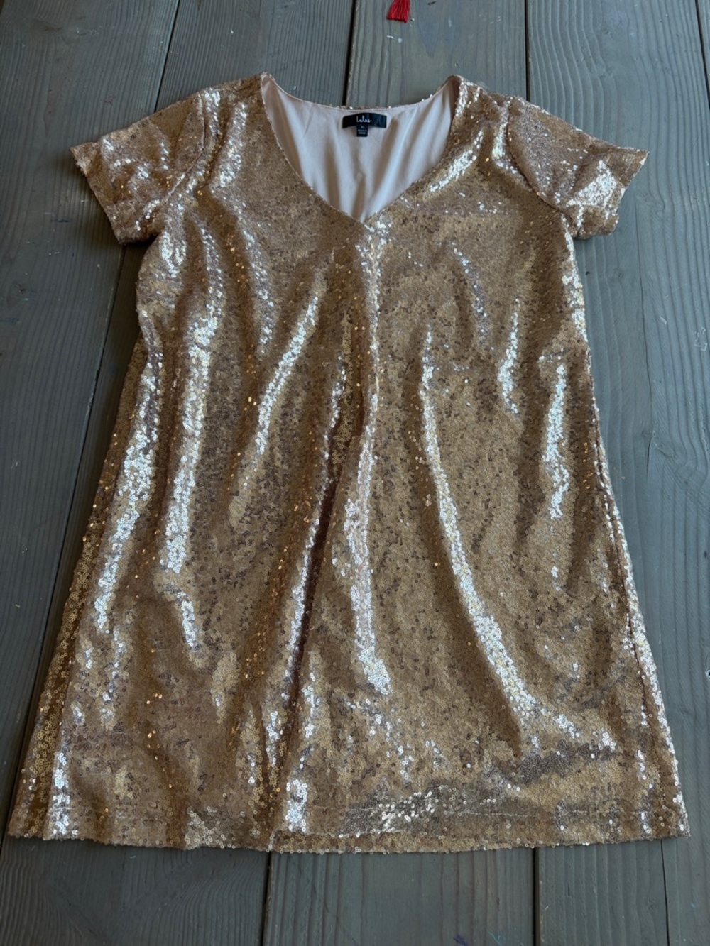 Lulu's Gold Sequin Midi Dress